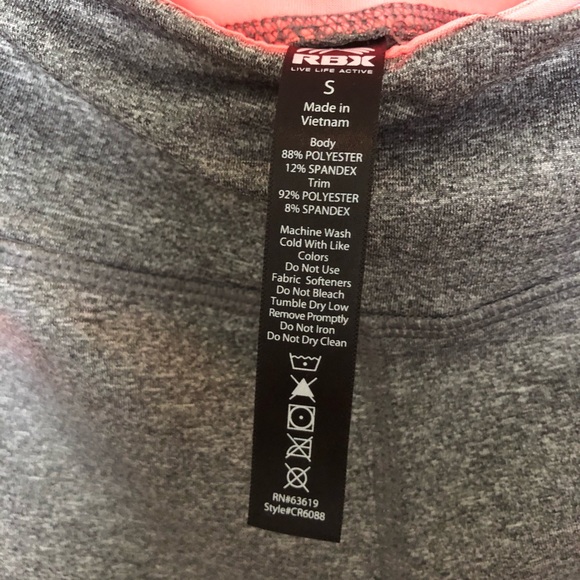 RBX Capri Gym Pants - Grey & Pink - Size Small - Picture 6 of 6